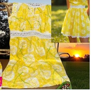 Yellow Floral Sleeveless Dress